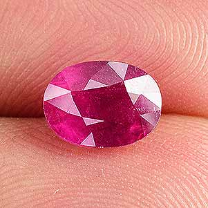 Natural 8x6x4.3mm Faceted Oval Ruby