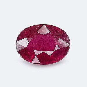 Natural 9x6.8x3.9mm Faceted Oval Ruby