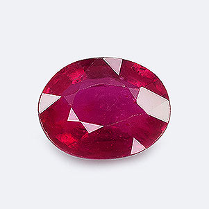 Natural 9x7x4.2mm Faceted Oval Ruby