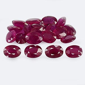 Natural 7x5x3.4mm Faceted Oval Ruby
