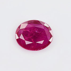Natural 7.2x6x2.2mm Faceted Oval Mozambique Ruby