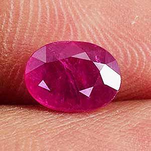 Natural 7.9x5.8x2.8mm Faceted Oval Mozambique Ruby
