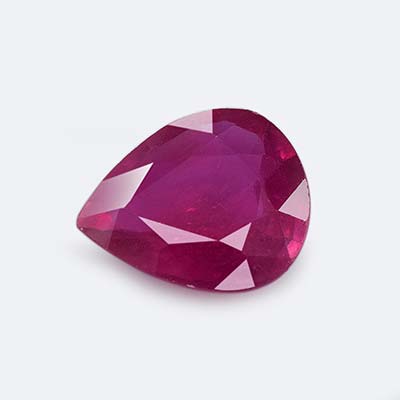 Natural 11.7x10x4.3mm Faceted Pear Ruby