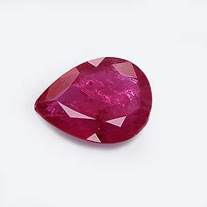 Natural 7.8x6x2mm Faceted Pear Mozambique Ruby