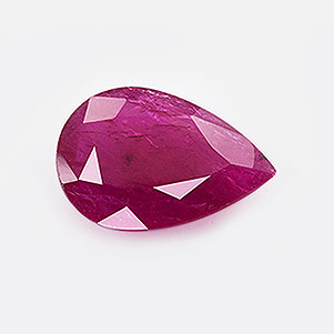 Natural 7.10x4.7x2.10mm Faceted Pear Mozambique Ruby