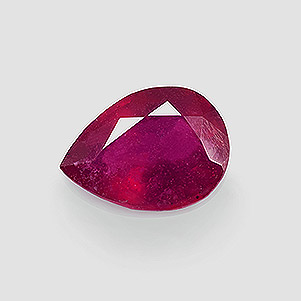 Natural 9x6.6x3.9mm Faceted Pear Ruby