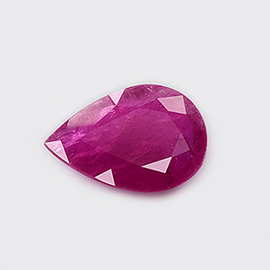 Natural 11.6x8.2x2.8mm Faceted Pear Mozambique Ruby