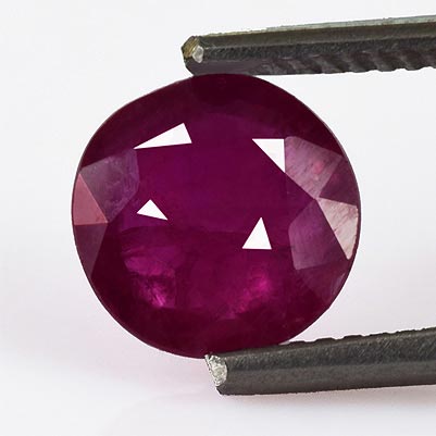Natural 7x7x2.9mm Faceted Round Ruby