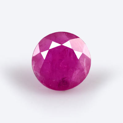 Natural 6.9x6.8x2.7mm Faceted Round Mozambique Ruby