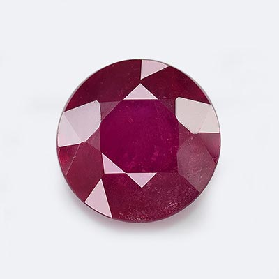 Natural 7x7x4.3mm Faceted Round Ruby