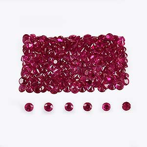 Natural 2.5x2.5x1.7mm Faceted Round Burmese Ruby