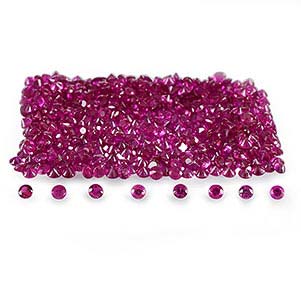 Natural 2x2x1.4mm Faceted Round Burmese Ruby