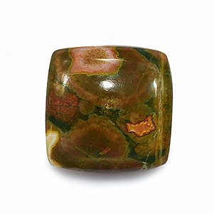 Natural 16x16x5.7mm Cabochon Cushion Rhyolite
