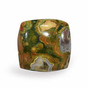 Natural 16x16x5.5mm Cabochon Cushion Rhyolite