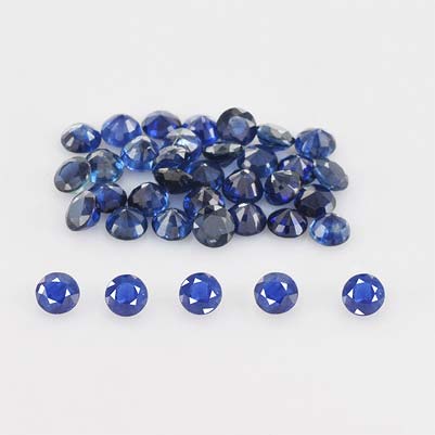 Natural 3x3x1.8mm Faceted Round Sapphire