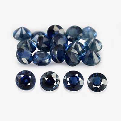 Natural 3x3x3mm Faceted Round Sapphire