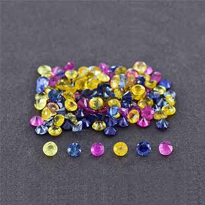Natural 2.5x2.5x1.5mm Faceted Round Sapphire
