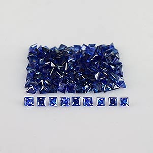 Natural 2x2x1.5mm Faceted Square Sapphire