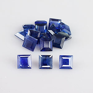 Natural 4x4x2.5mm Faceted Square Sapphire