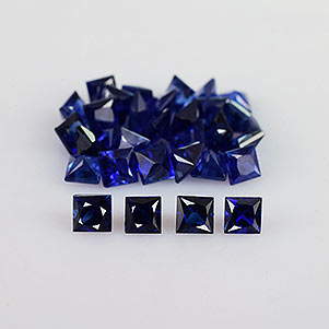 Natural 2.3x2.3x1.7mm Faceted Square Sapphire