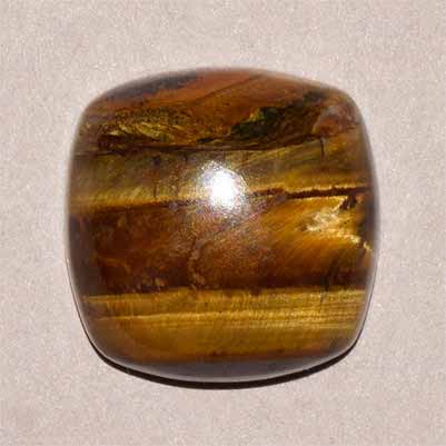 Natural 14x14x6.7mm Cabochon Cushion Tiger Eye