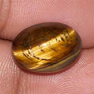 Natural 14x10x6.2mm Cabochon Oval Tiger Eye