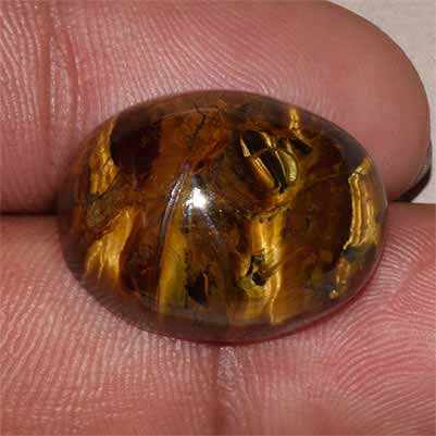 Natural 20x15x9.7mm Cabochon Oval Tiger Eye