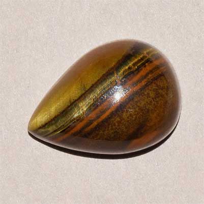 Natural 14x10x6.5mm Cabochon Pear Tiger Eye