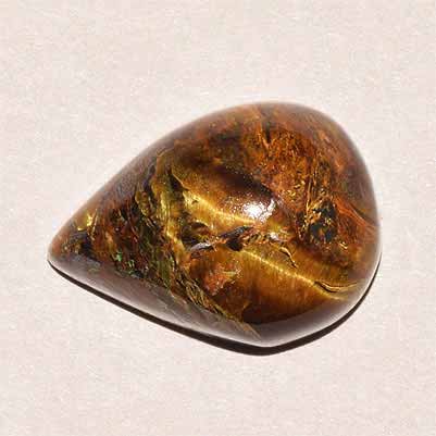 Natural 17.6x13x8mm Cabochon Pear Tiger Eye