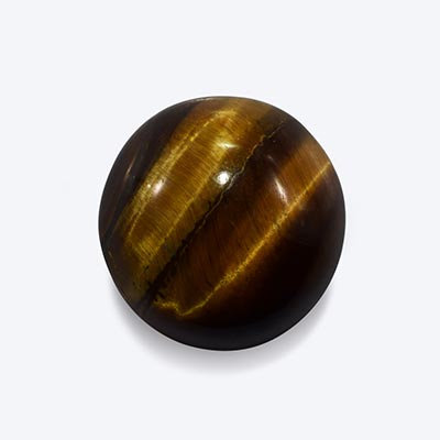 Natural 10.5x10.5x5.2mm Cabochon Round Tiger Eye