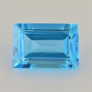 Natural 9x6x4.3mm Faceted Baguette Topaz