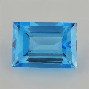 Natural 9x6x4.9mm Faceted Baguette Topaz