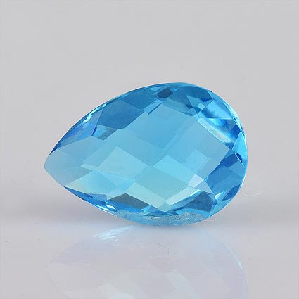 Natural 10x7x3.5mm Faceted Briolette Topaz