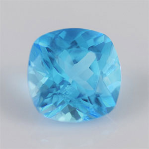 Natural 10x10x6mm Faceted Cushion Topaz