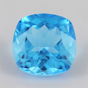 Natural 14x14x9.5mm Faceted Cushion Topaz