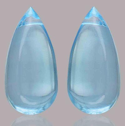 Natural 25.5x0mm Plain Drilled  Drop Topaz