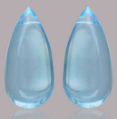 Natural 25.5x0mm Plain Drilled  Drop Topaz