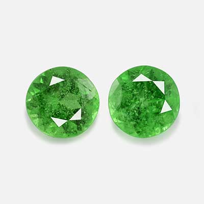Natural 4x4x2.4mm Faceted Round Tsavorite Garnet