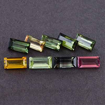 Natural 8x4x3.3mm Faceted Baguette Tourmaline