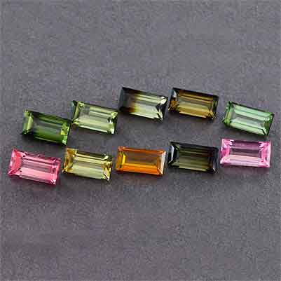 Natural 8x4x3.3mm Faceted Baguette Tourmaline