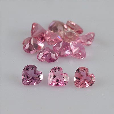 Natural 3x3x2mm Faceted Heart Tourmaline