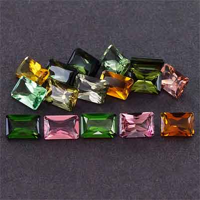 Natural 6x4x2.6mm Faceted Octagon Tourmaline