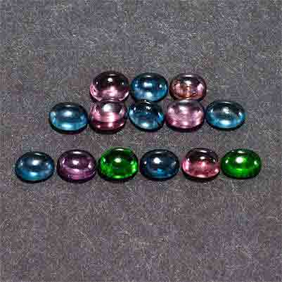 Natural 4x3x1.5mm Cabochon Oval Tourmaline