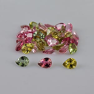 Natural 4x3x1.8mm Faceted Pear Tourmaline