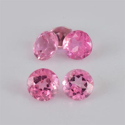 Natural 4x4x2.7mm Faceted Round Tourmaline