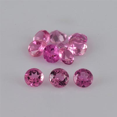 Natural 2.5x2.5x1.5mm Faceted Round Tourmaline
