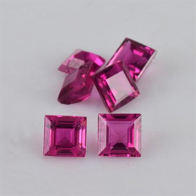 Natural 3x3x2.2mm Faceted Square Tourmaline