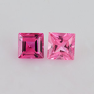 Natural 4x4x2.9mm Faceted Square Tourmaline