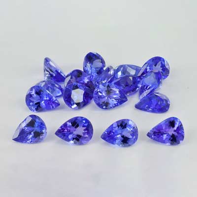 Natural 8x6x3.5mm Faceted Pear Tanzanite