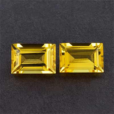 10Piece Citrine Quartz 5x10mm 6x12mm 6x16mm 7x20mm Baguette Faceted Cut Yellow Citrine Color Natural Quartz Doublet Loose Gemstones Lot